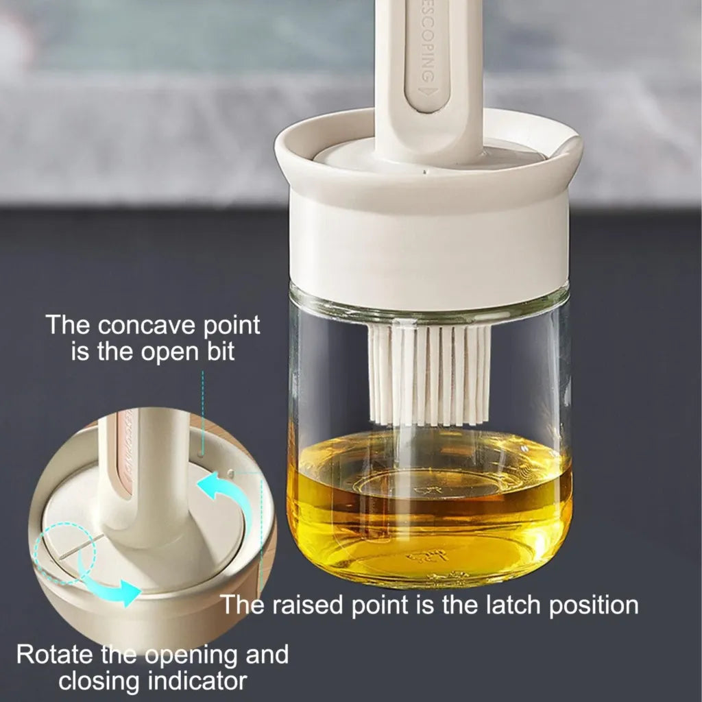 Oil dispenser with brush