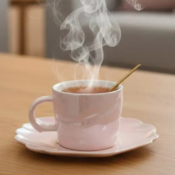 Porcelain tea cup with plate