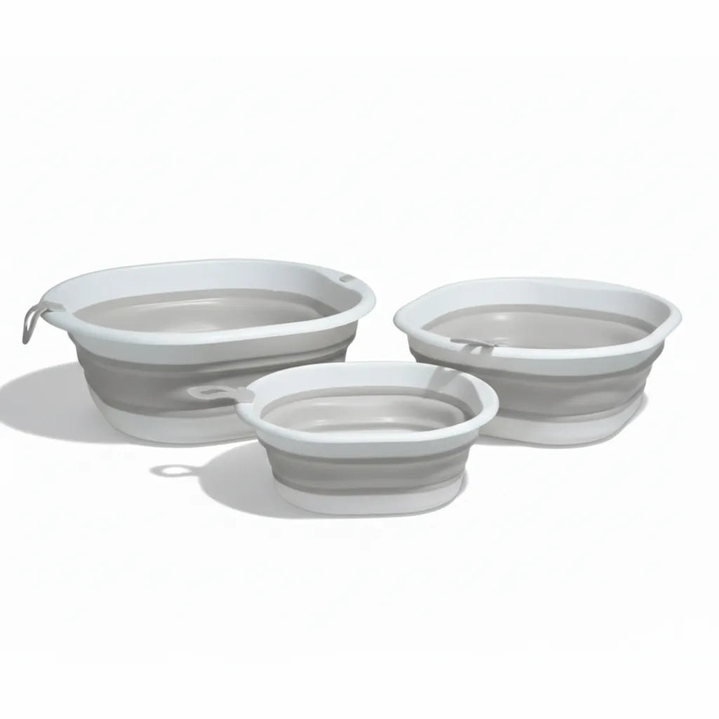 Set of 3 silicone collapsible containers