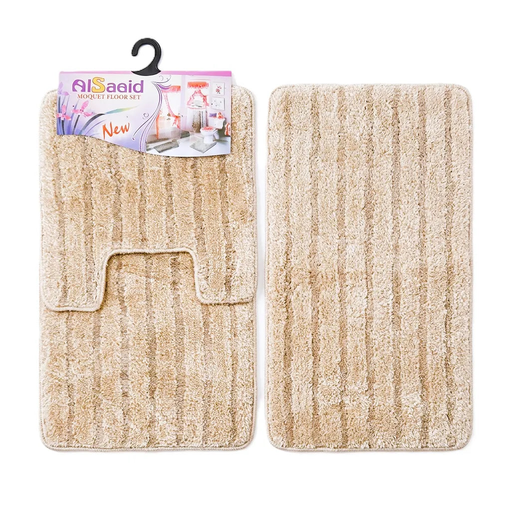 Set of 3 bathroom floormats Beige