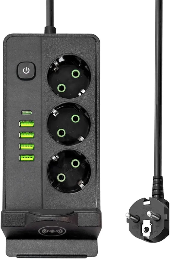 مشترك 3 عين (4USB - 1 TYPE C) + شاحن لاسلكى