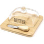 Glass White Butter container with knife 3906