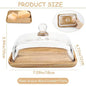 تخزين زجاجي بقاعدة خشبية للزبدة ومنتجات الالبان