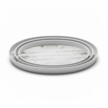Set of 3 oval plastic trays