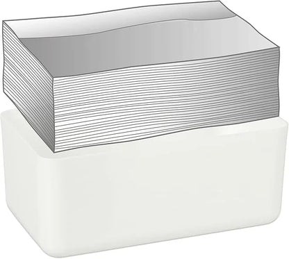 White tissue box with wooden lid