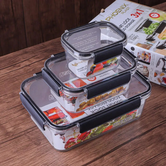 مجموعة من 3 علب طعام للثلاجة