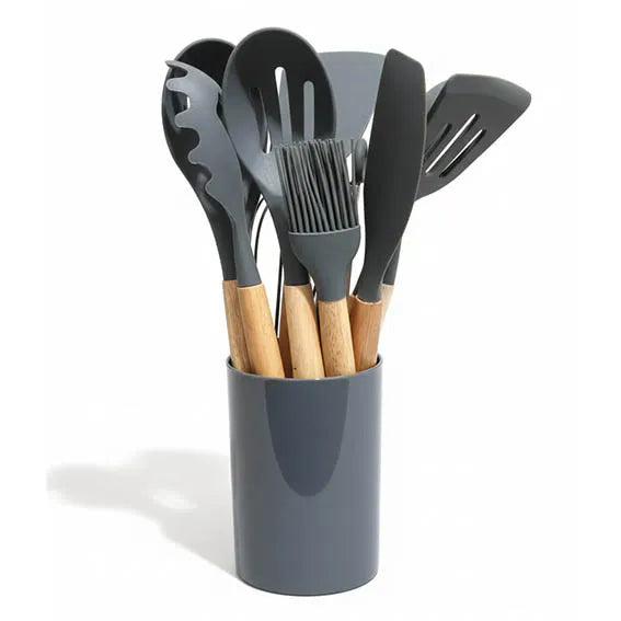 Silicone Ladle Set + Holder