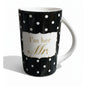 Tall Ceramic-modern striped/doted-Black and White