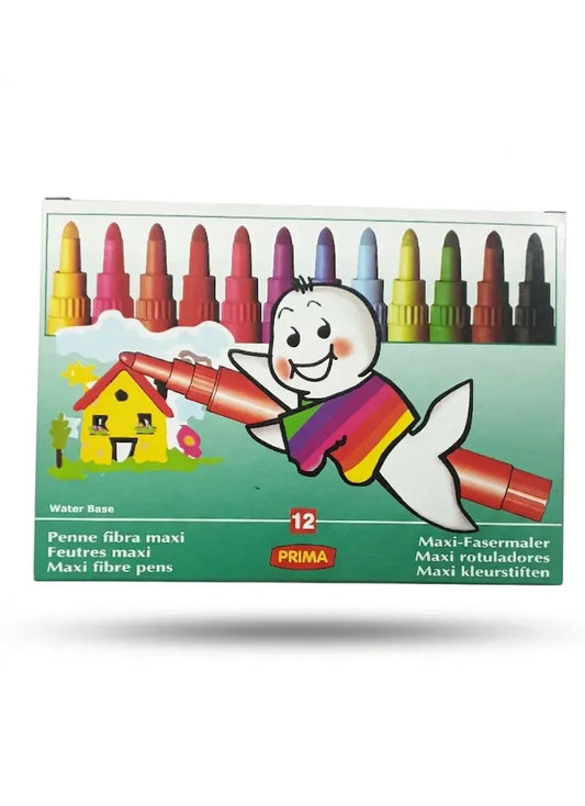 12 jumbo color felt-tip pens PRIMA