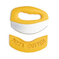 Yellow pizza cutter with lid