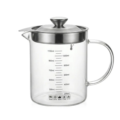 Glass oil strainer