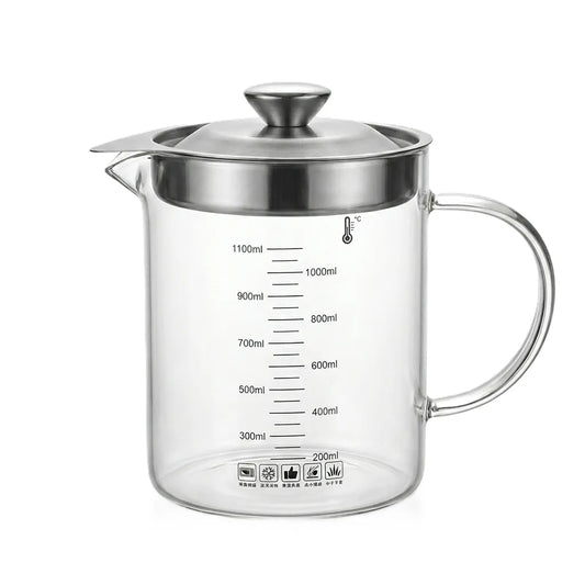 Glass oil strainer