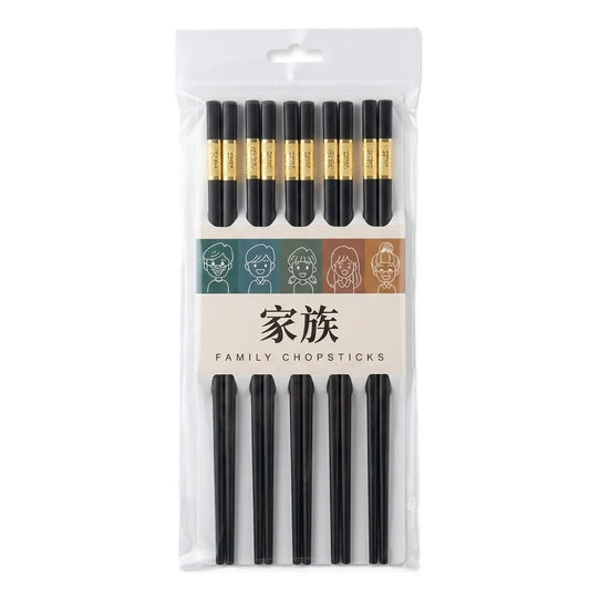 Set of 5 Black Wooden Chopsticks