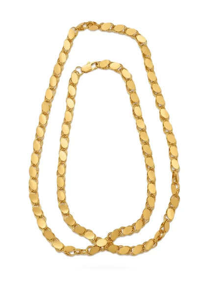 Gold-Plated Stainless Steel Flat Necklace