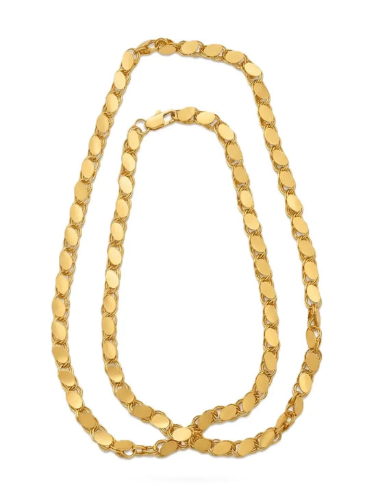 Gold-Plated Stainless Steel Flat Necklace