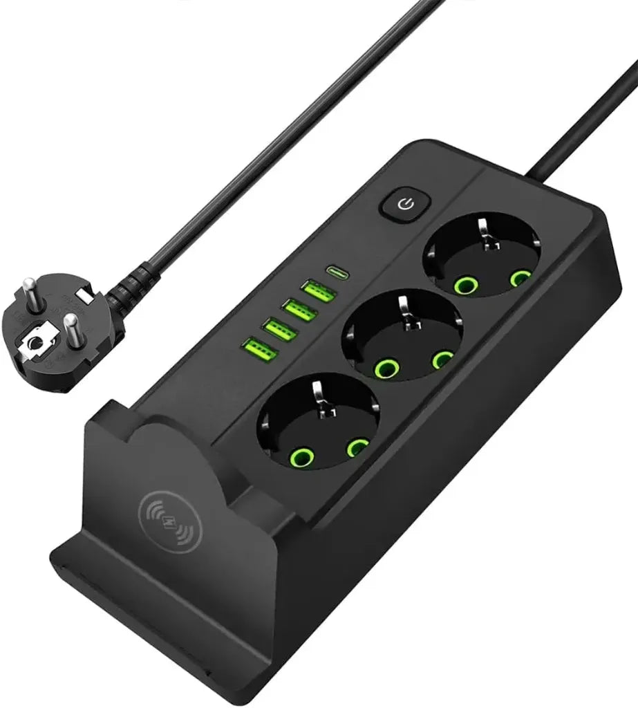 مشترك 3 عين (4USB - 1 TYPE C) + شاحن لاسلكى