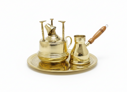 Set of Coffee pot -copper tray and copper coffee burner