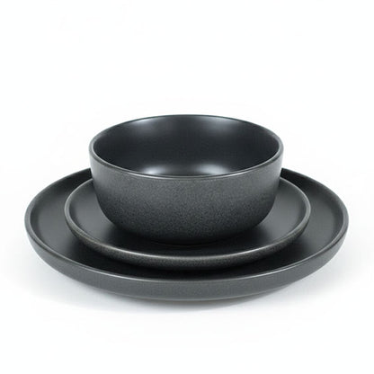 Dinnerware elegant Black plate 18-PC