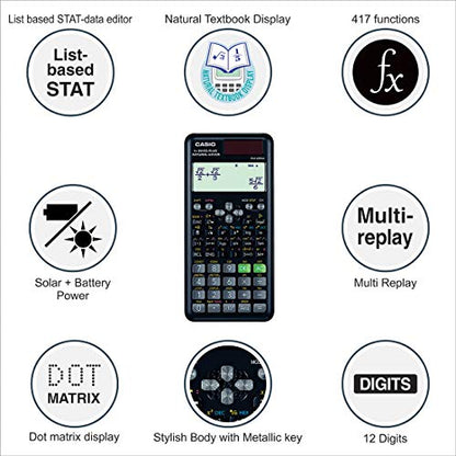 Casio - Scientific Calculator Second Edition Non-Programmable Advanced Functions - FX-991MS-2 - Gray